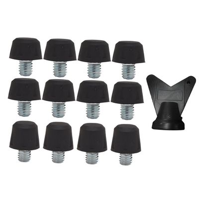 Menolana 12 Pieces Football Shoe Spikes Soccer Boot Cleats M6 Threaded Football Boot Rugby for Competition Training Indoor, Black