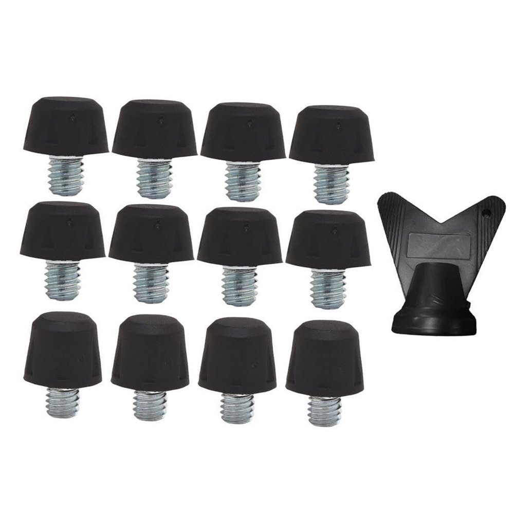 Menolana 12 Pieces Football Shoe Spikes Soccer Boot Cleats M6 Threaded Football Boot Rugby for Competition Training Indoor, Black