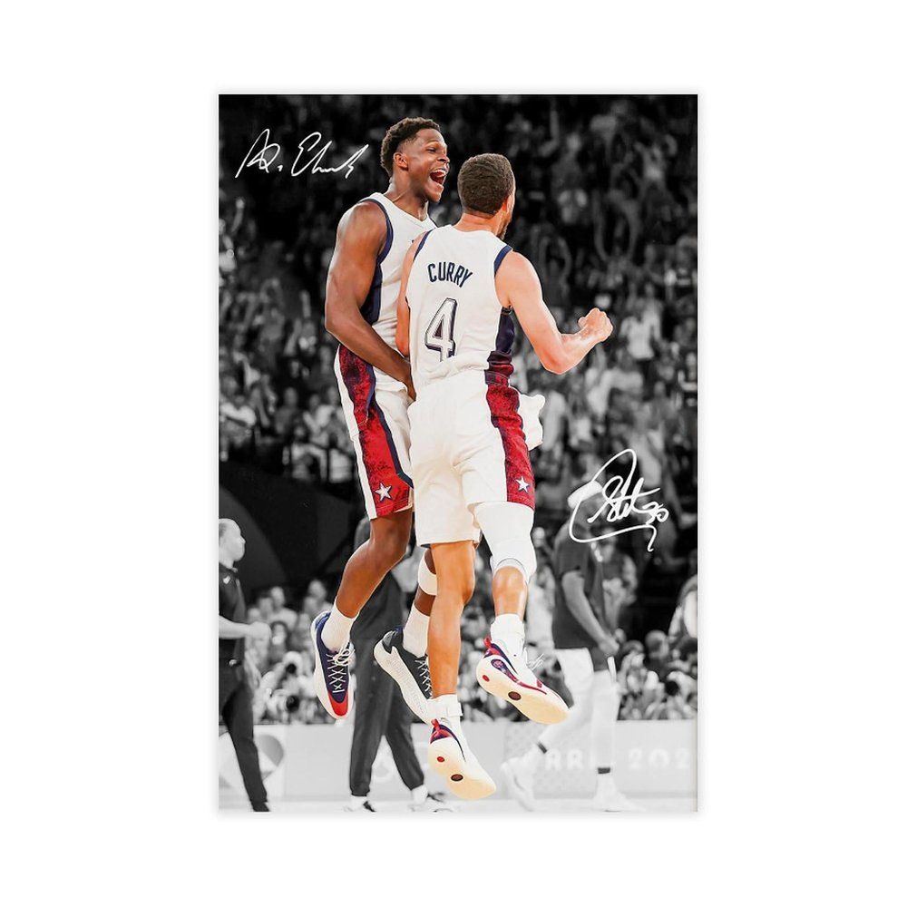 ysyacj Anthony Edwards, Steph Curry Canvas Poster Wall Art Decor Print Picture Paintings for Living Room Bedroom Decoration Unframe: Unframe:20x30inch(50x75cm)