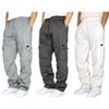 3 Pack Mens Sweatpants with Pockets, Baggy Elastic Waist Sweat Pants Loose Straight Leg Fleece Lounge Pants Jogger Pants Trousers view 1