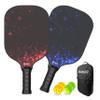 Bueuo Pickleball Paddles Set of 2,Pickleball Paddle Made with Fiberglass and Honeycomb Polypropylene - Includes 2 Paddles, 4 Balls, and 1 Pickleball Paddle Bag, Pickleball Gifts Black view 1