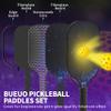 Bueuo Pickleball Paddles Set of 2,Pickleball Paddle Made with Fiberglass and Honeycomb Polypropylene - Includes 2 Paddles, 4 Balls, and 1 Pickleball Paddle Bag, Pickleball Gifts Black view 3
