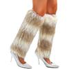 delaodola Faux Fur Leg Warmers,Warm Winter Furry Long Boot Covers,Party Costume for Women (White Coffee) view 1