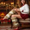 delaodola Faux Fur Leg Warmers,Warm Winter Furry Long Boot Covers,Party Costume for Women (White Coffee) view 4