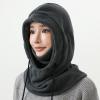 Balaclava Face Mask: Winter Polar Fleece Hood Ski Masks for Men Women, Convertible Full-Face Hood Cover Hat Cap Scarf Gray view 2
