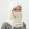 Balaclava Face Mask: Winter Polar Fleece Hood Ski Masks for Men Women, Convertible Full-Face Hood Cover Hat Cap Scarf Beige view 3