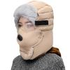 2025 Waterproof Winter Trappers Unisex Fleece Earflap Face Mask Hats Women and Men Outdoor Trapper Hat with Ear Flap Khaki view 1