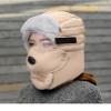 2025 Waterproof Winter Trappers Unisex Fleece Earflap Face Mask Hats Women and Men Outdoor Trapper Hat with Ear Flap Khaki view 4