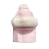 Women Winter One-Piece Beanie Hat Cute Slouchy Faux Sherpa Balaclavas Full-Face Mask Neck Scarf Set Outdoor Ski Hats Pink view 3