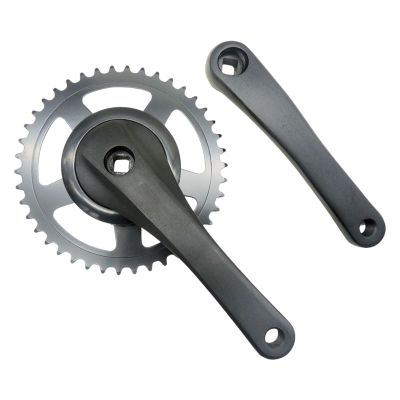 Aymzbd Folding Bike Crankset Square Taper Chainwheel Lightweight with 42T Chainring Crank Arm Set Single Speed for Outdoor Riding