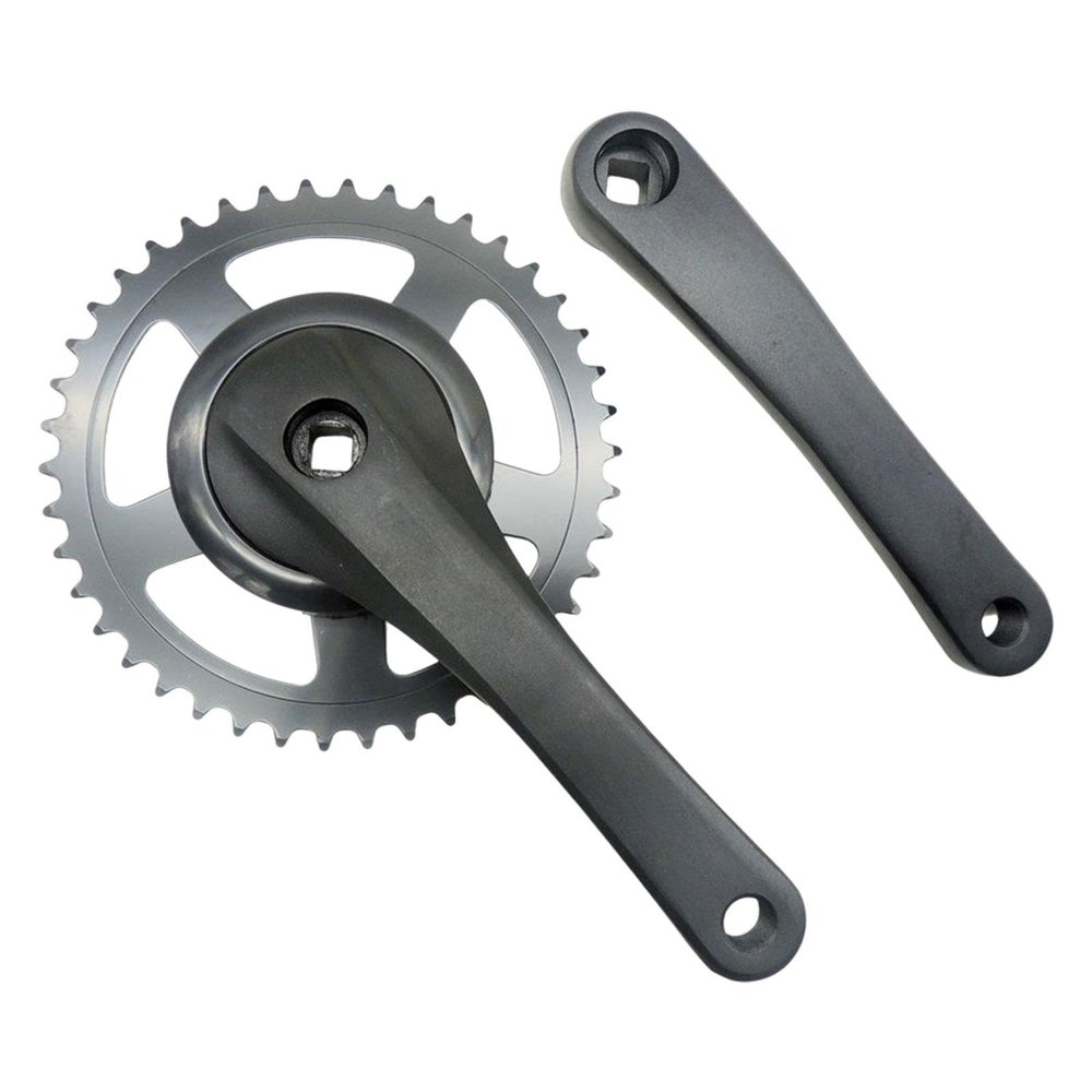 Aymzbd Folding Bike Crankset Square Taper Chainwheel Lightweight with 42T Chainring Crank Arm Set Single Speed for Outdoor Riding