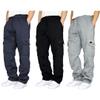 3 Pack Cargo Sweatpants for Men, Open Bottom Sweat Pants with Pockets Straight Leg Fleece Baggy Sweatpants Lounge Pants Trousers view 1