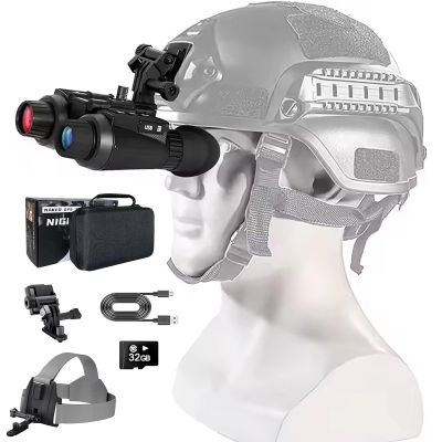 SKIOVEMI NV8300 Head-Mounted Night Vision Goggles for Adults, 3D 36MP 4K Thermal Goggles Military Tactical Digital Infrared Night Vision Binoculars with 32GB Memory Card