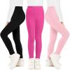 BOOPH Girls Leggings Full Length Stretchy Pants Kids Footless 6-7 Years Black Rose Pink view 1
