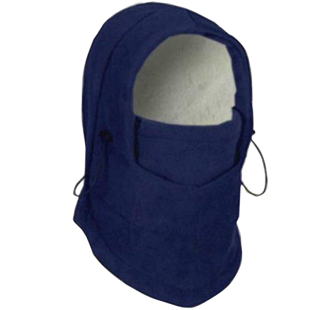 Balaclava Ski Mask - Men Women Winter Full Face Mask Warm Fleece Lined Drawstring Hats Windproof Outdoors Hood Covers Navy