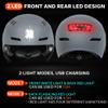 DKONI Bike Helmet with LED Lights Bicycle Helmets Commuter Cycling Helmet USB Rechargeable Front & Back LED Light Helmet for Adult Men Women (Large, Grey) view 3