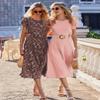 Zeagoo Midi Dresses for Women Plus Size Summer Dresses for Women 2026 Pleated Long Dress Flowy Sundress, Brown Floral,XXL view 4