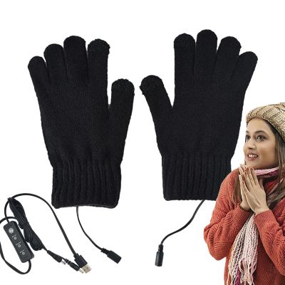 Heated Gloves - Touch-Screen Compatible Winter Gloves, USB Rechargeable | Adjustable Temperature Hand Warmers, Ideal for Women, Kids, Perfect for Hunting, Camping, Outdoor Activities in Cold Weather