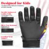 Exxact Sports Youth Batting Gloves with Arm Sleeve for Boys & Girls, Kids Baseball Batting Gloves for Softball, T-Ball (Youth S/M, Purple Gold Stars) view 2