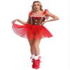 winying Women Christmas Dance Costume Gingerbread Man Costume Fly Sleeve Cami Dress Figure Skating Leotard Brown XX-Large view 4