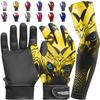 Exxact Sports Youth Batting Gloves with Arm Sleeve for Boys & Girls, Kids Baseball Batting Gloves for Softball, T-Ball (Youth L/XL, Eagle) view 1