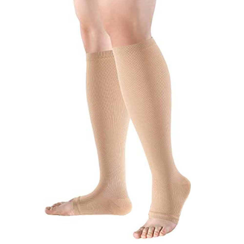 Dsgzkk Socks,Compression Socks for Women Men Open Toe Knee High Socks Best Support for Circulation Recovery and All Day Wear