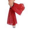 Hedmy Womens Sequin Leg Warmers Leg Boot Covers Tassel Leg Socks Rave Dress-up Party Costume Red One Size view 2