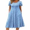 Zeagoo Flowy Dresses for Women Summer Dresses for Women 2026 Floral Sundress Boho Beach Dress Loose Flare Dress, Light Blue Floral,M view 1