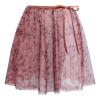 AFAVOM Women's Ballet Dance Skirt - Adult Dancewear Floral Sheer Mesh Ballerina Tie Waist Over Scarf Tutu - Gymnastics Chiffon Dress Wear for Skating - Dusty Pink M view 1