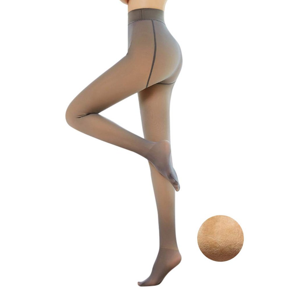 Dsgzkk Women Winter Warm Fake Translucent Pantyhose Thicken Faux Fleece Lined Seamless Stockings Slimming Legs Opaque Tights