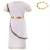 LiiYii Toga Costume for Mens Ancient Greek God Togas Halloween Party Roman Short Sleeves Robe with Wreath White Small view 4