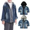 Betadog Boys' Basic Denim Trucker Jackets Children Fall Hoodies Trendy Jeans Coats Baby Outfits Baby (Grey, 3-6 Months)