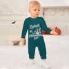 Baby Football Romper Outfit for Boys & Girls,Custom Baby Long Sleeve Clothes for Football Team Fans,Personalized Name Number view 2