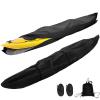 16FT Canoe Boat Cover Canoe Covers for Outdoor Storage Kayak Cover UV Protection Heavy Duty Waterproof 420D Thicken and Durable Oxford Canoe Paddle Covers(Black) view 1