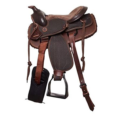AD Saddlery Classic Western Barrel Racing Handmade Synthetic Cordura Horse Saddle Lightweight Barrel Racing Saddle Trail Tack Equestrian Horse Saddle Tack Size 10" to 18" inches S04 (10.5)