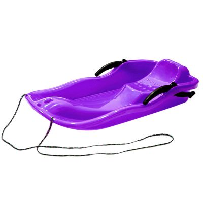 Flexible Snowboard Toboggan Master Heavy Duty Snow Sledge Sleigh Slider for Winter Outdoor, Purple