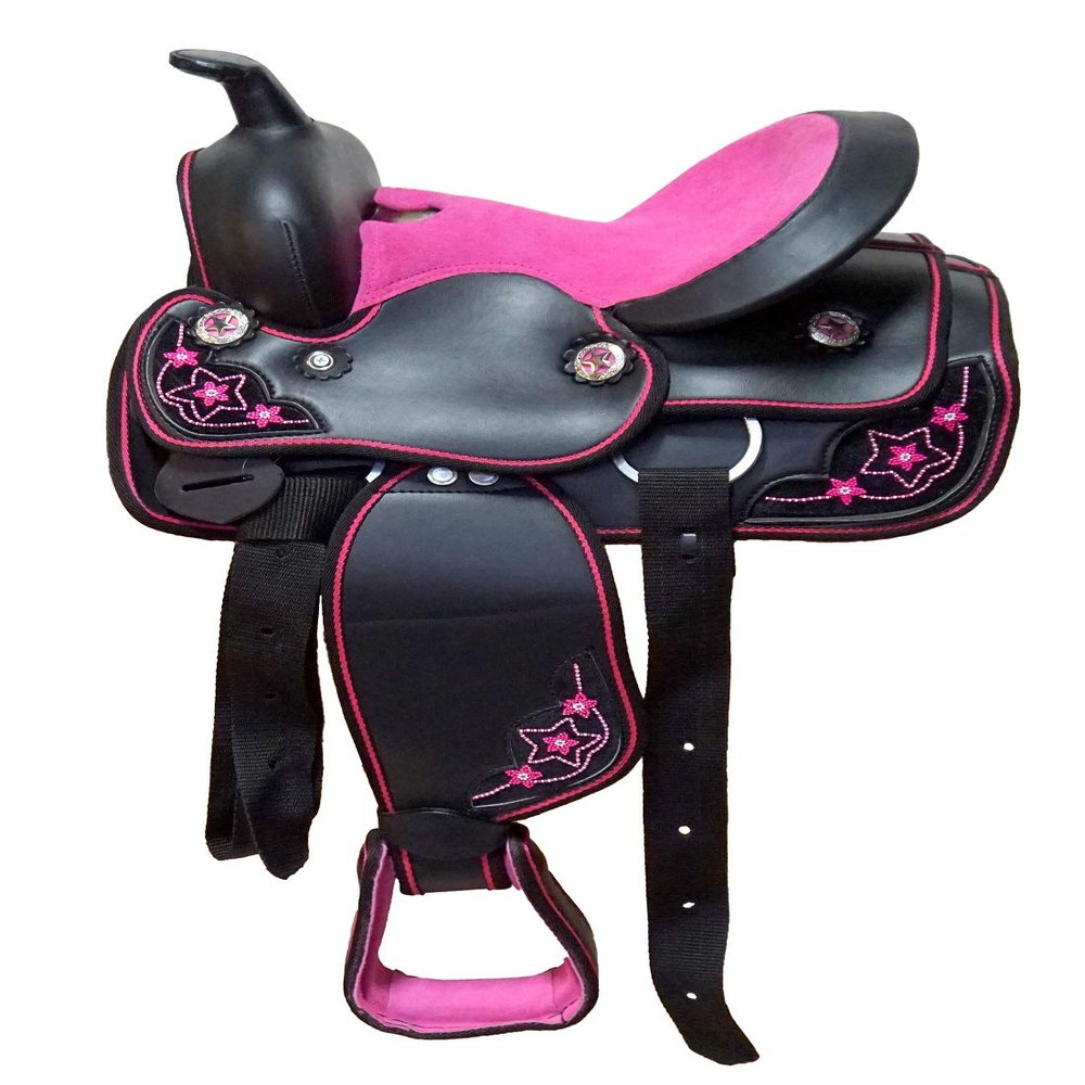AD Saddlery Classic Western Barrel Racing Handmade Synthetic Cordura Horse Saddle Lightweight Barrel Racing Saddle Trail Tack Equestrian Horse Saddle Tack Size 10" to 18" inches S30 (11)