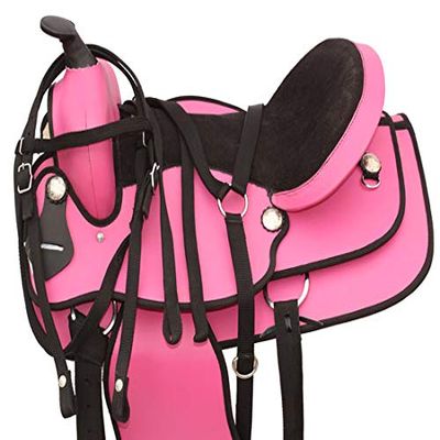 AD Saddlery Classic Western Barrel Racing Handmade Synthetic Cordura Horse Saddle Lightweight Barrel Racing Saddle Trail Tack Equestrian Horse Saddle Tack Size 10" to 18" inches SS04 (10.5)