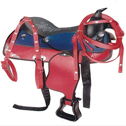 AD Saddlery Classic Western Barrel Racing Handmade Synthetic Cordura Horse Saddle Lightweight Barrel Racing Saddle Trail Tack Equestrian Horse Saddle Tack Size 10" to 18" inches SS14 (17.5)