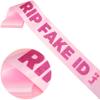 21st Birthday Sash - Pink Sash with Hot Pink Shine RIP Fake ID(Finally 21)"21st Birthday Decorations Gifts for Her, Cool Birthday Sash for 21 Years Old Girls. view 2