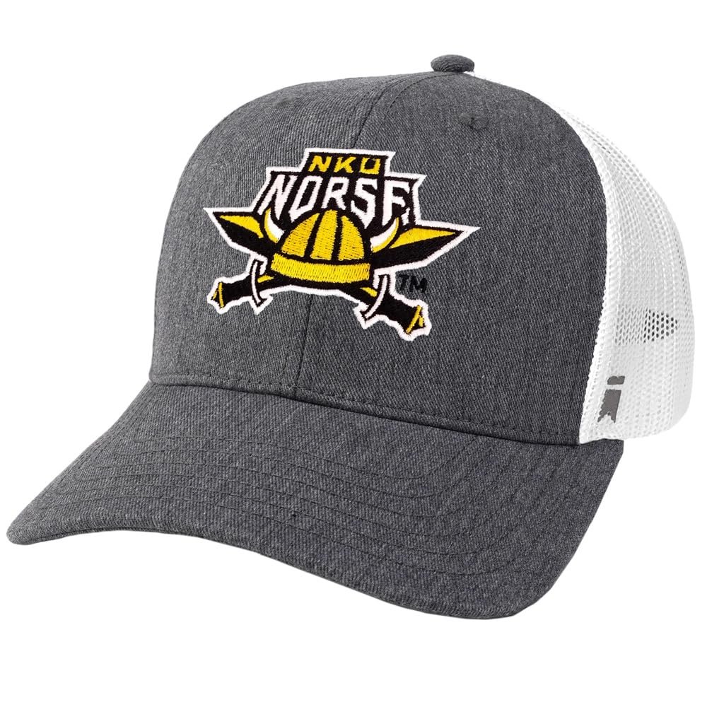 Northern Kentucky University Embroidered Primary Logo Official Collegiate Team Logo Adjustable Snapback Trucker Hat - Unisex for Men and Women, Athletic Heather