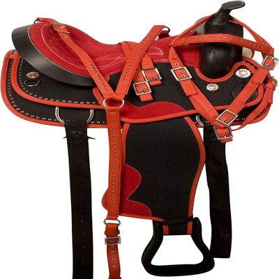 AD Saddlery Classic Western Barrel Racing Handmade Synthetic Cordura Horse Saddle Lightweight Barrel Racing Saddle Trail Tack Equestrian Horse Saddle Tack Size 10" to 18" inches SS22 (10)