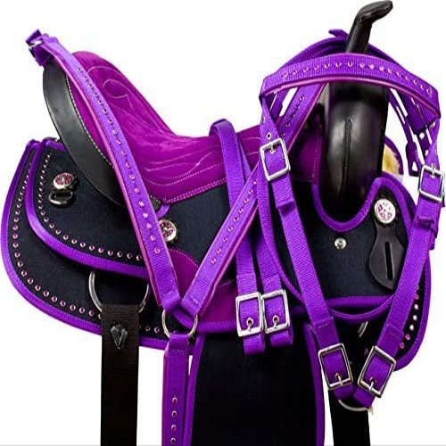 AD Saddlery Classic Western Barrel Racing Handmade Synthetic Cordura Horse Saddle Lightweight Barrel Racing Saddle Trail Tack Equestrian Horse Saddle Tack Size 10" to 18" inches SS27 (11.5)