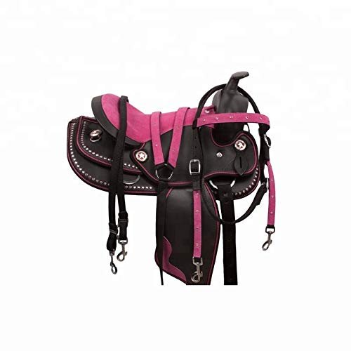 AD Saddlery Classic Western Barrel Racing Handmade Synthetic Cordura Horse Saddle Lightweight Barrel Racing Saddle Trail Tack Equestrian Horse Saddle Tack Size 10" to 18" inches SS26 (10.5)