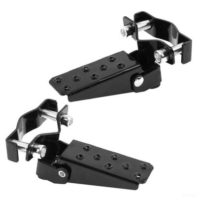 1 Pair Bike Foot Pedal, Steel Foldable Foot Step Peg for 24mm-38mm diameter Bicycle Fork (Black)