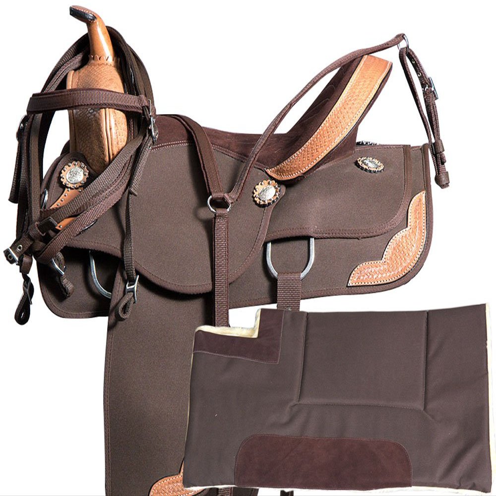 AD Saddlery Classic Western Barrel Racing Handmade Synthetic Cordura Horse Saddle Lightweight Barrel Racing Saddle Trail Tack Equestrian Horse Saddle Tack Size 10" to 18" inches SS40 (12.5)