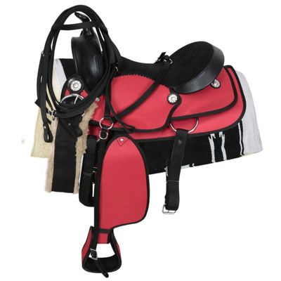 AD Saddlery Classic Western Barrel Racing Handmade Synthetic Cordura Horse Saddle Lightweight Barrel Racing Saddle Trail Tack Equestrian Horse Saddle Tack Size 10" to 18" inches SS37 (12.5)
