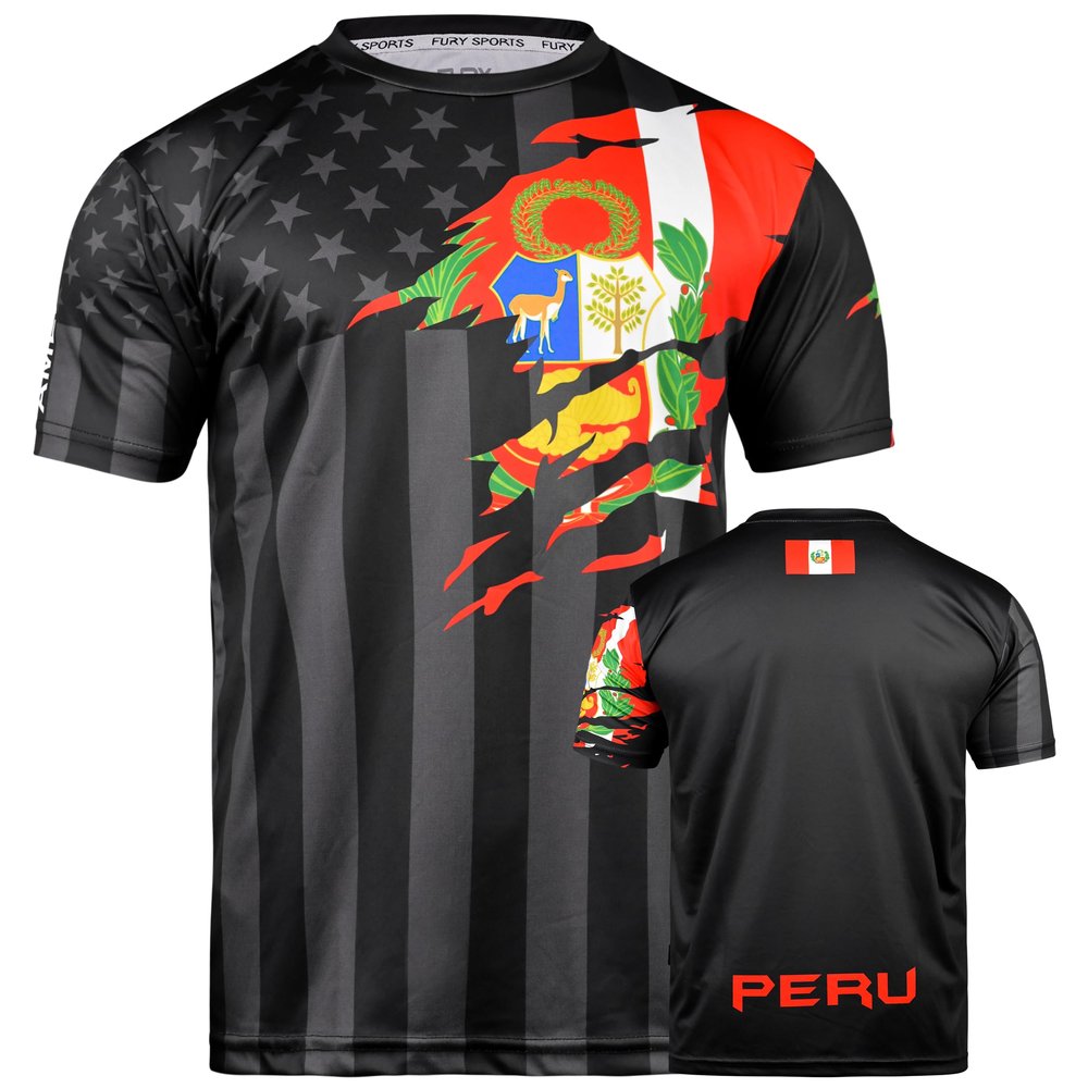 fox & fury Soccer Jersey for Mexico, Colombia, Cuba, Peru, Guatemala, Brazil, Honduras, El Salvador, Venezuela, Jamaica, Haiti (US, Alpha, X-Small, Regular, Regular, Peru)