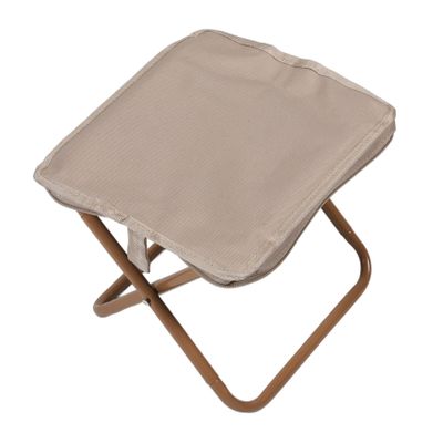 BRIGHTFUFU Portable Folding Stool Lightweight Camp Chair Height Oxford for Camping Fishing Hiking Gardening and Beach Picnics Stylish Khaki Zipper Bag Included