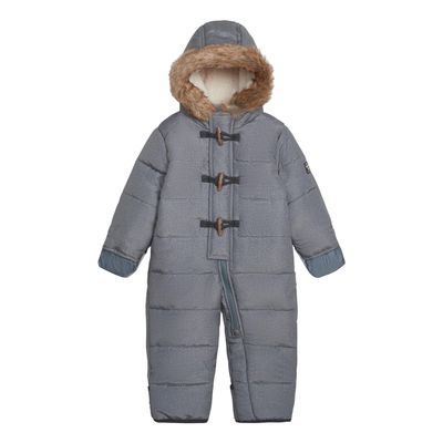 OshKosh Bgosh Baby Boys Hooded Snowsuit with Faux Fur Trim Warm Winter One-Piece for Kids, Grey, 6/9 Months